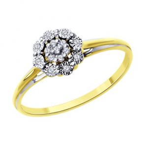 Кольцо из лимонного золота Diamant с бриллиантом 53-210-02059-1 фото