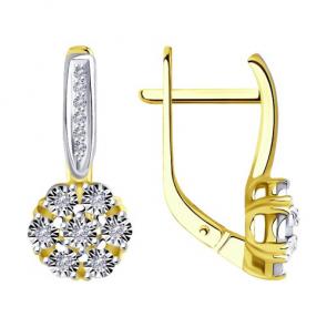 Серьги из лимонного золота Diamant с бриллиантом 53-220-00788-1 фото