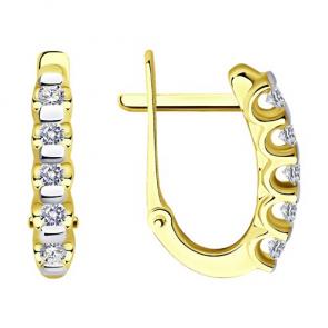 Серьги из лимонного золота Diamant с бриллиантом 53-220-01318-1 фото