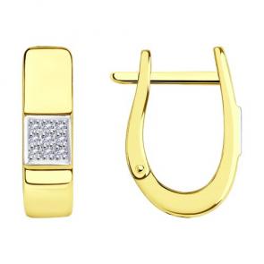 Серьги из лимонного золота Diamant с бриллиантом 53-220-01461-1 фото