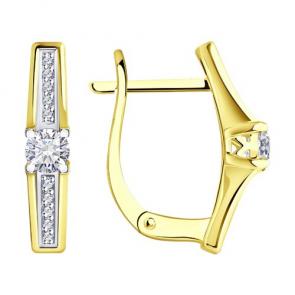 Серьги из лимонного золота Diamant с бриллиантом 53-220-01740-1 фото