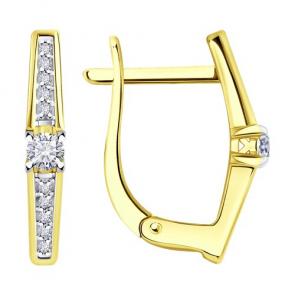 Серьги из лимонного золота Diamant с бриллиантом 53-220-01760-1 фото