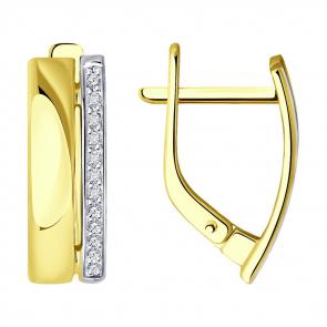 Серьги из лимонного золота Diamant с бриллиантом 53-220-01874-1 фото