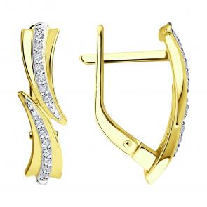 Серьги из лимонного золота Diamant с бриллиантом 53-220-01900-1 фото