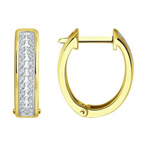 Серьги из лимонного золота Diamant с бриллиантом 53-220-01922-1 фото