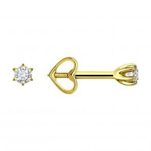 Серьги из лимонного золота Diamant с бриллиантом 53-222-02164-1 фото