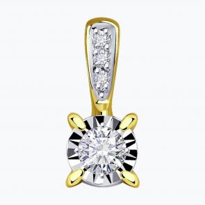 Подвеска из комбинированного золота Diamant с бриллиантом 53-230-01755-1 фото