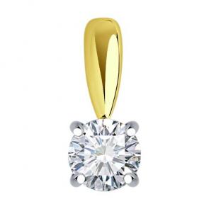 Подвеска из лимонного золота Diamant с рубином и бриллиантом выращенным 53-230-02369-1 фото