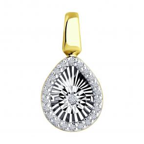 Подвеска из лимонного золота Diamant с танцующим бриллиантом 53-230-02608-1 фото