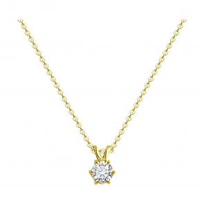 Колье из лимонного золота Diamant с рубином и бриллиантом выращенным 53-270-02375-1 фото