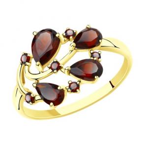 Кольцо из лимонного золота Diamant с гранатом 53-310-00501-1 фото
