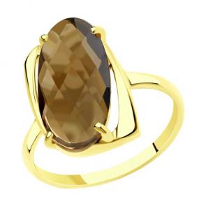 Кольцо из лимонного золота Diamant с раухтопазом 53-310-00803-4 фото