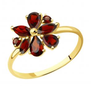 Кольцо из лимонного золота Diamant с гранатом 53-310-01341-1 фото