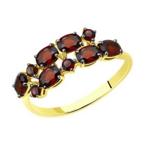 Кольцо из лимонного золота Diamant с гранатом 53-310-01445-1 фото