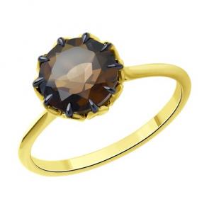 Кольцо из лимонного золота Diamant с раухтопазом 53-310-01811-3 фото