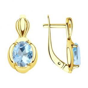 Серьги из лимонного золота Diamant с топазом 53-320-00170-4 фото