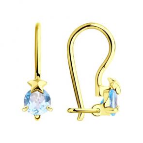 Серьги из лимонного золота Diamant с топазом 53-320-00965-2 фото