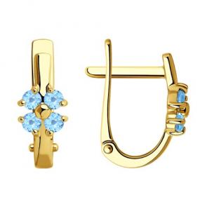 Серьги из лимонного золота Diamant с топазом 53-320-00986-1 фото