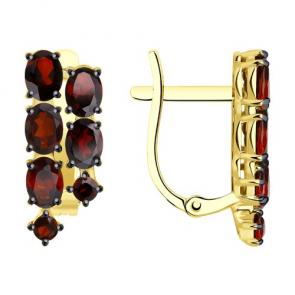 Серьги из лимонного золота Diamant с гранатом 53-320-01445-1 фото