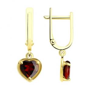 Серьги из лимонного золота Diamant с гранатом 53-321-01323-1 фото