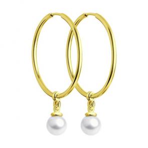 Серьги из лимонного золота Diamant с жемчугом 53-324-01843-1 фото