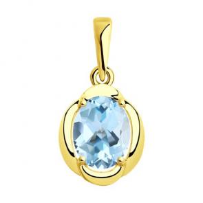 Подвеска из лимонного золота Diamant с топазом 53-330-00170-4 фото