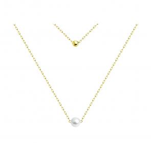 Колье из лимонного золота Diamant с жемчугом 53-370-01822-1 фото