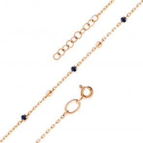 Золотой браслет АЛЬКОР с сапфиром 53192-102 фото