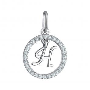 Серебряная подвеска-буква Н TALANT с фианитом 54-72-0001-28845 фото