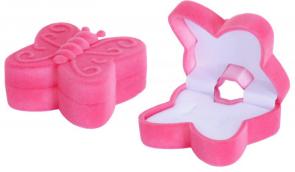 Футляр флокированный Бабочка под кольцо и серьги серия Детская 56301-руб фото