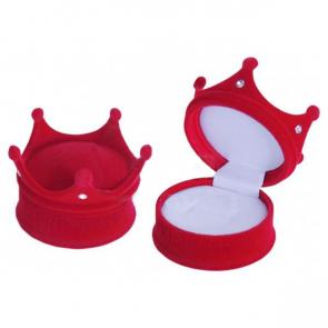 Футляр флокированный Корона под кольцо и серьги серия Детская 56401-к фото