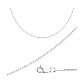 Цепь плетение Снейк (Тонда) из белого золота SOKOLOV 581080300-37-3 фото