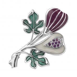 Серебряная брошь TALANT с фианитом и эмалью 60-79-0006-17145 фото