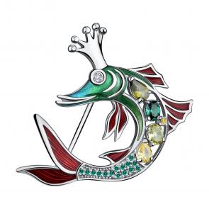 Серебряная брошь TALANT с фианитом 60-79-000M-17185 фото