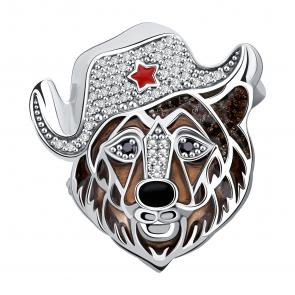 Серебряная брошь TALANT с фианитом и эмалью 60-79-000M-17361 фото