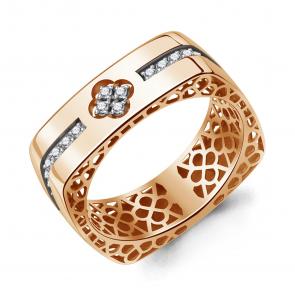 Золотое кольцо AQUAMARINE с фианитом 600140 фото