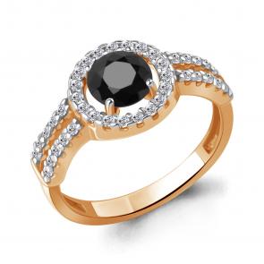 Золотое кольцо AQUAMARINE с фианитом и ювелирным кристаллом 600588АЧ фото