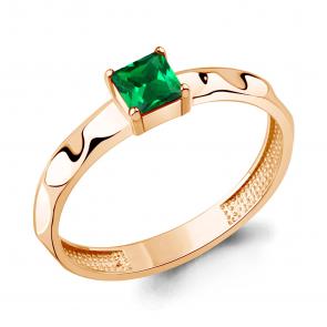 Золотое кольцо AQUAMARINE с гидротермальным изумрудом 600623П фото