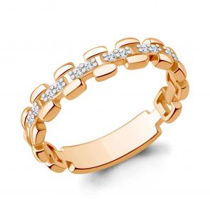 Золотое кольцо AQUAMARINE с фианитом 600628А фото