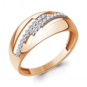 Золотое кольцо AQUAMARINE с фианитом 600753А фото