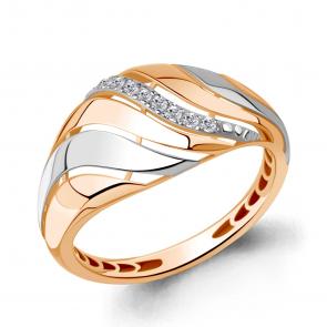 Золотое кольцо AQUAMARINE с фианитом 600777 фото