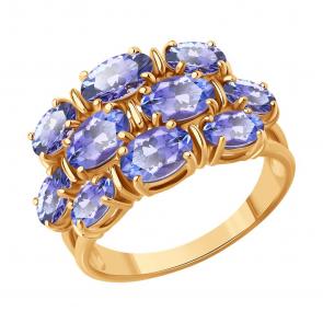 Золотое кольцо SOKOLOV с танзанитом 6014389 фото