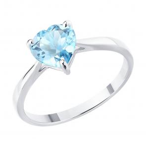 Кольцо из белого золота SOKOLOV с аквамарином 6014398-3 фото