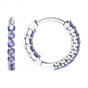 Серьги из белого золота SOKOLOV с танзанитом 6024244-3 фото