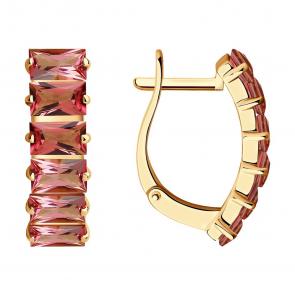 Золотые серьги SOKOLOV с турмалином 6024266 фото