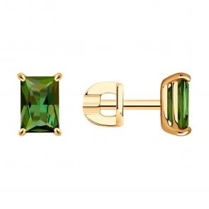 Золотые серьги SOKOLOV с турмалином 6024330 фото