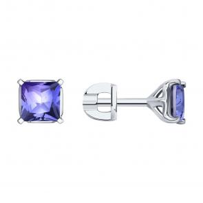Серьги из белого золота SOKOLOV с танзанитом 6024387-3 фото
