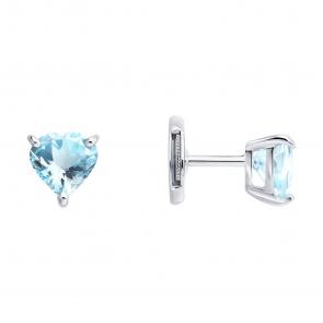 Серьги из белого золота SOKOLOV с аквамарином 6024498-3 фото