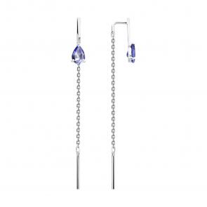 Золотые серьги SOKOLOV с танзанитом 6024499-3 фото