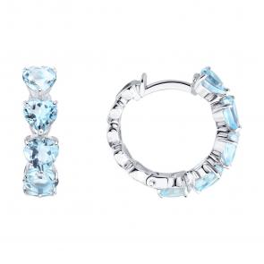 Серьги из белого золота SOKOLOV с аквамарином 6024501-3 фото